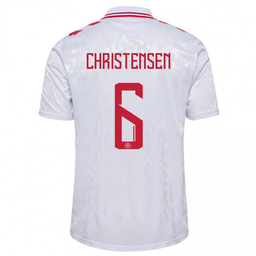 Niño Fútbol Camiseta Dinamarca Andreas Christensen #6 Blanco 2ª Equipación 24-26 México