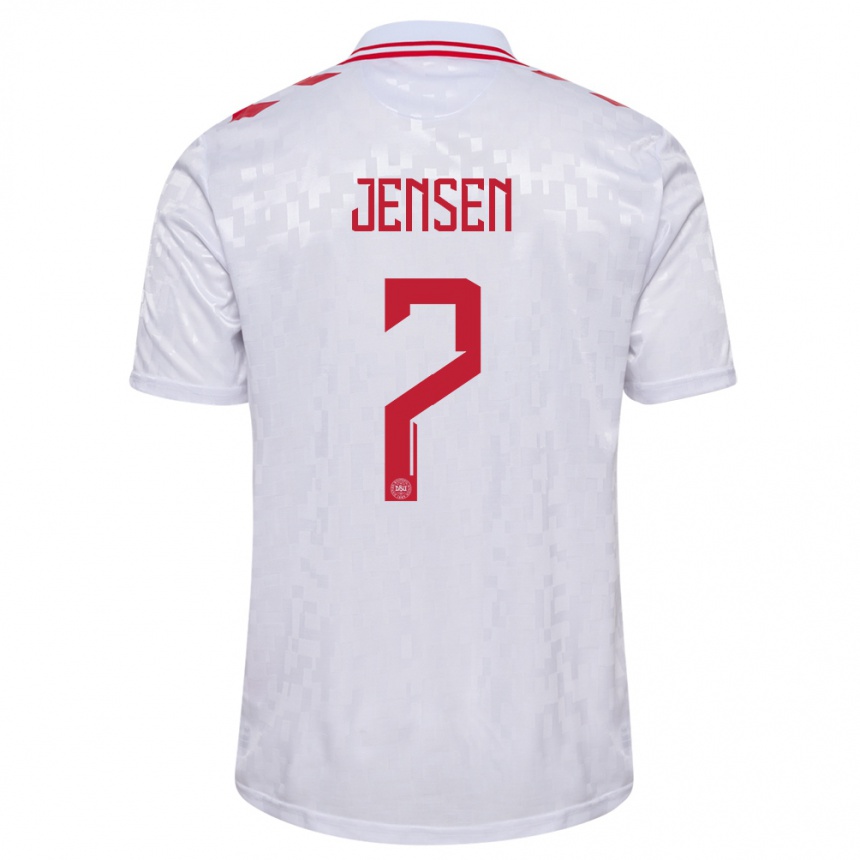 Niño Fútbol Camiseta Dinamarca Mathias Jensen #7 Blanco 2ª Equipación 24-26 México