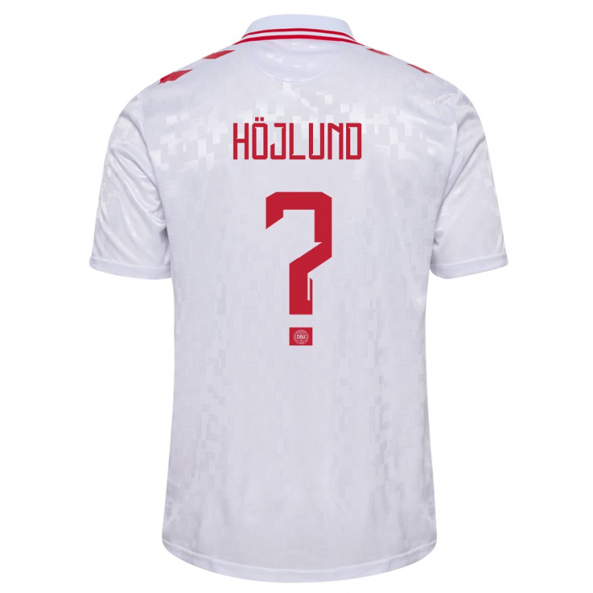 Niño Fútbol Camiseta Dinamarca Oscar Höjlund #0 Blanco 2ª Equipación 24-26 México