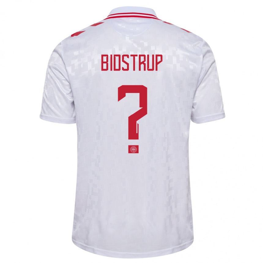 Niño Fútbol Camiseta Dinamarca Hjalte Bidstrup #0 Blanco 2ª Equipación 24-26 México