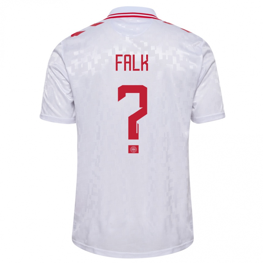 Niño Fútbol Camiseta Dinamarca Lukas Falk #0 Blanco 2ª Equipación 24-26 México