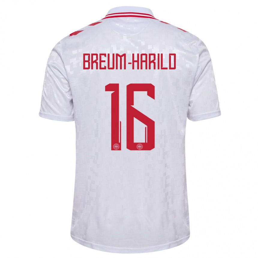 Niño Fútbol Camiseta Dinamarca Tobias Breum-Harild #16 Blanco 2ª Equipación 24-26 México