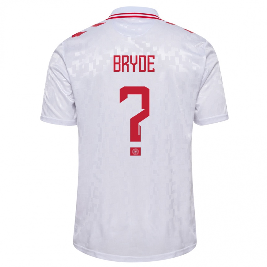 Niño Fútbol Camiseta Dinamarca Lucas Bryde #0 Blanco 2ª Equipación 24-26 México