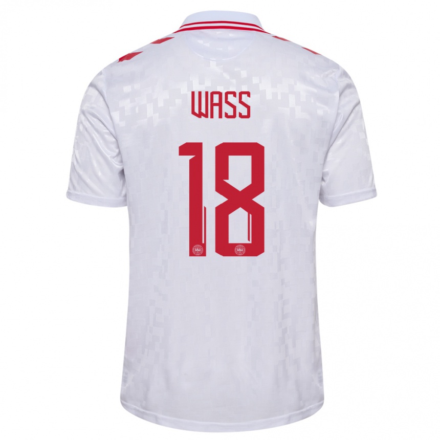 Niño Fútbol Camiseta Dinamarca Daniel Wass #18 Blanco 2ª Equipación 24-26 México