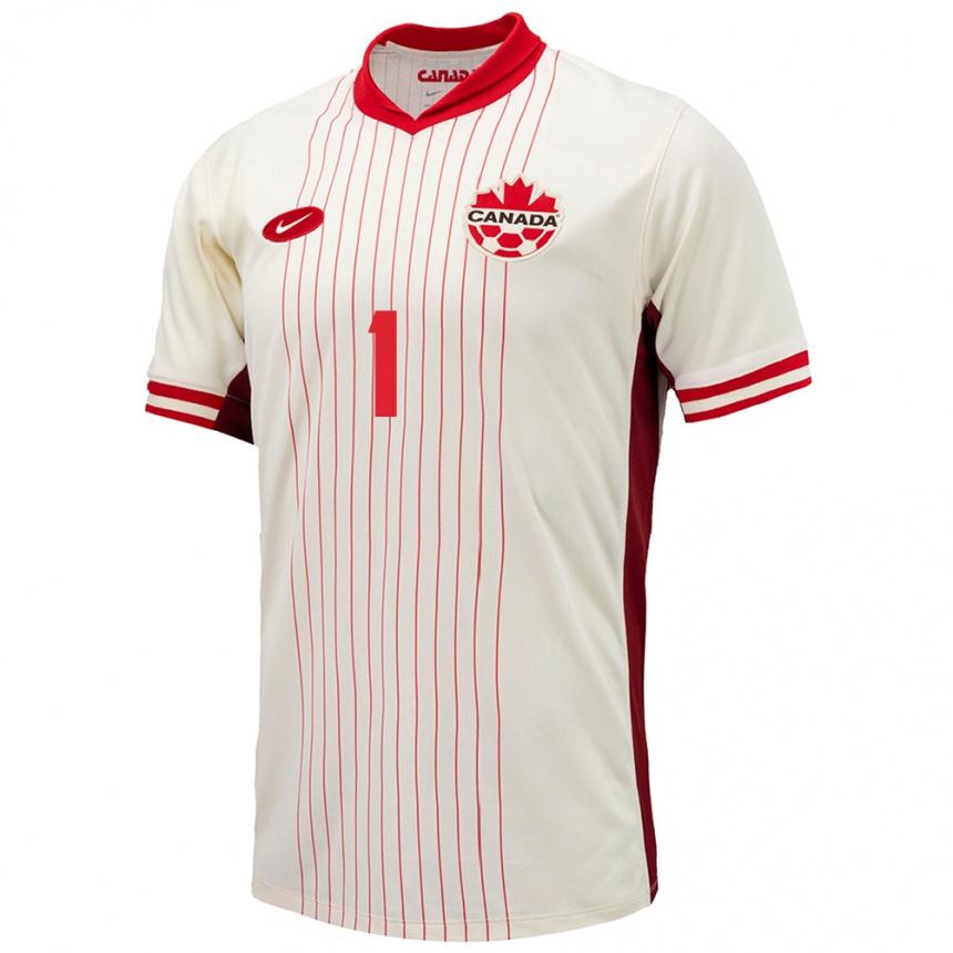 Niño Fútbol Camiseta Canadá Anna Karpenko #1 Blanco 2ª Equipación 24-26 México