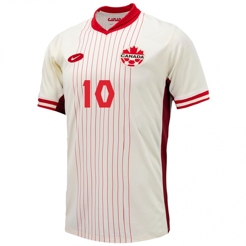 Niño Fútbol Camiseta Canadá Matthew Catavolo #10 Blanco 2ª Equipación 24-26 México