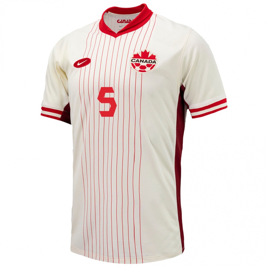 Niño Fútbol Camiseta Canadá Joel Waterman #5 Blanco 2ª Equipación 24-26 México