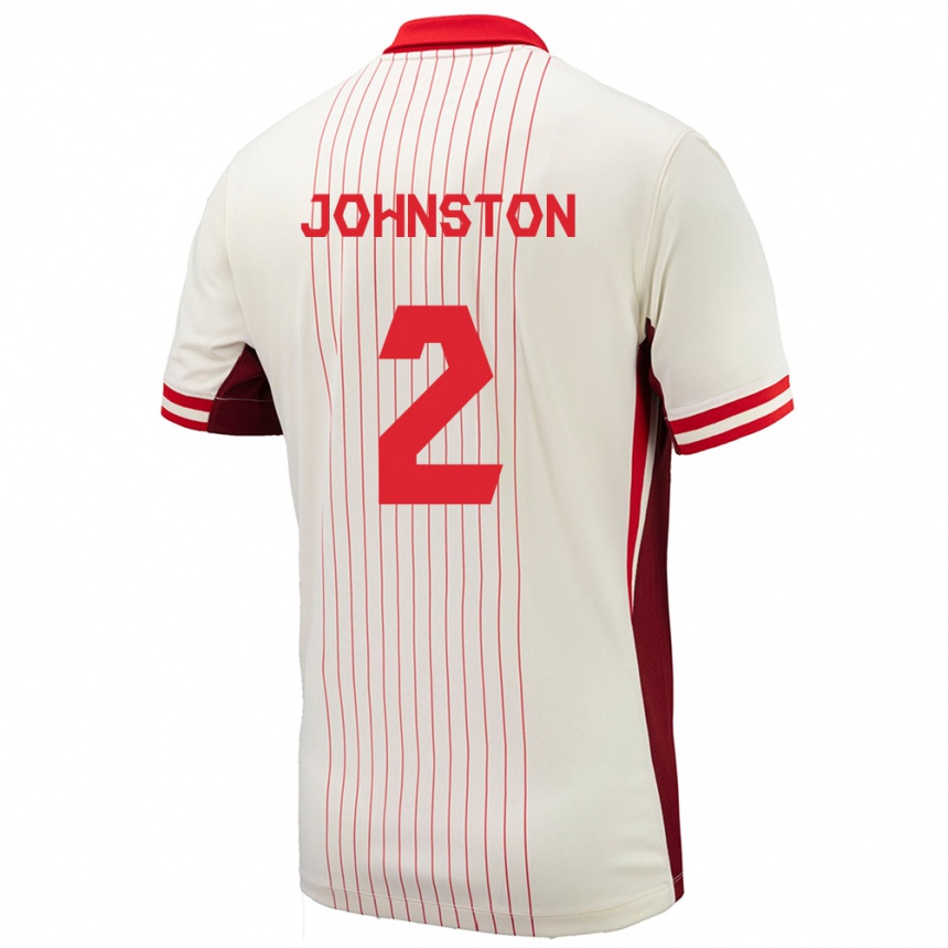 Niño Fútbol Camiseta Canadá Alistair Johnston #2 Blanco 2ª Equipación 24-26 México