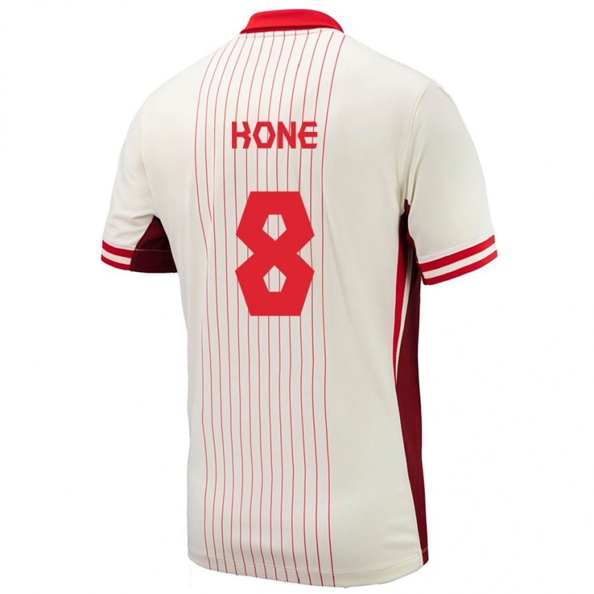 Niño Fútbol Camiseta Canadá Ismael Kone #8 Blanco 2ª Equipación 24-26 México