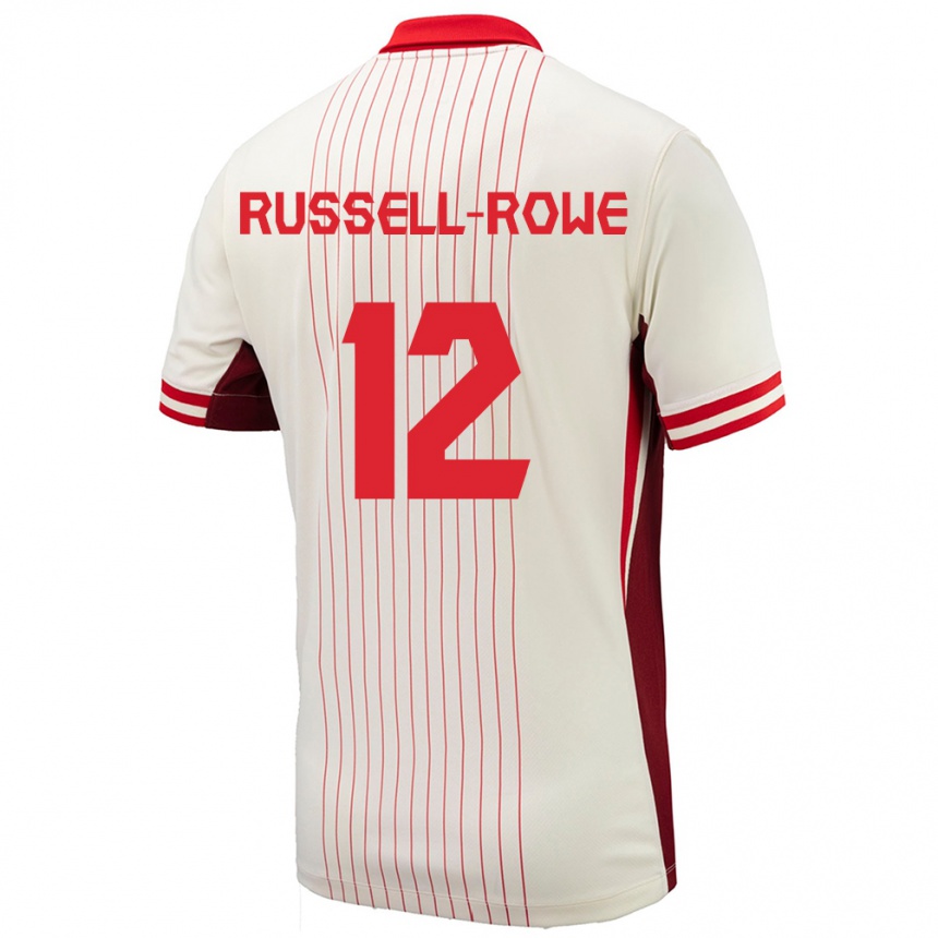 Niño Fútbol Camiseta Canadá Jacen Russell-Rowe #12 Blanco 2ª Equipación 24-26 México