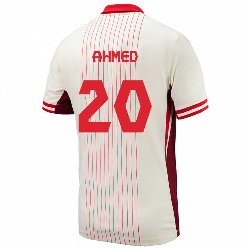 Niño Fútbol Camiseta Canadá Ali Ahmed #20 Blanco 2ª Equipación 24-26 México