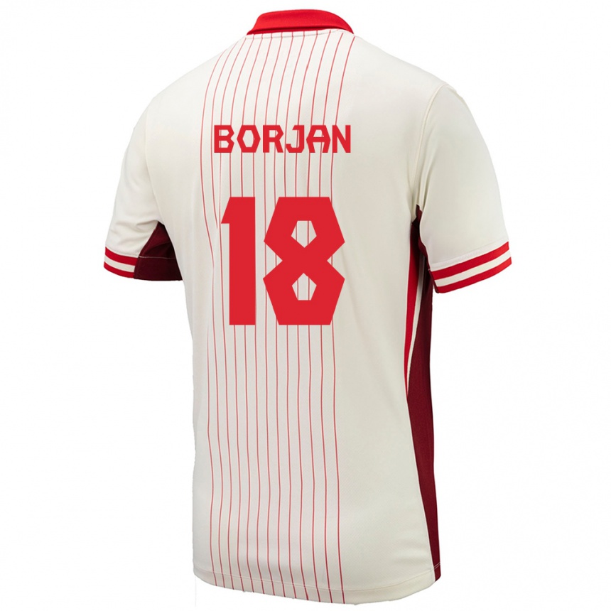 Niño Fútbol Camiseta Canadá Milan Borjan #18 Blanco 2ª Equipación 24-26 México