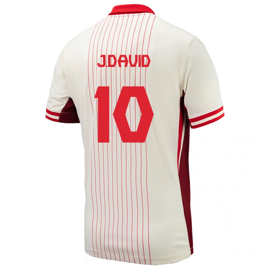 Niño Fútbol Camiseta Canadá Jonathan David #10 Blanco 2ª Equipación 24-26 México