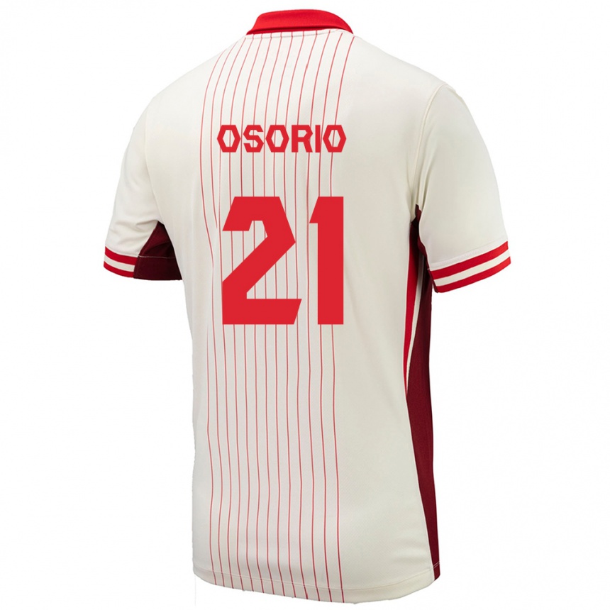 Niño Fútbol Camiseta Canadá Jonathan Osorio #21 Blanco 2ª Equipación 24-26 México