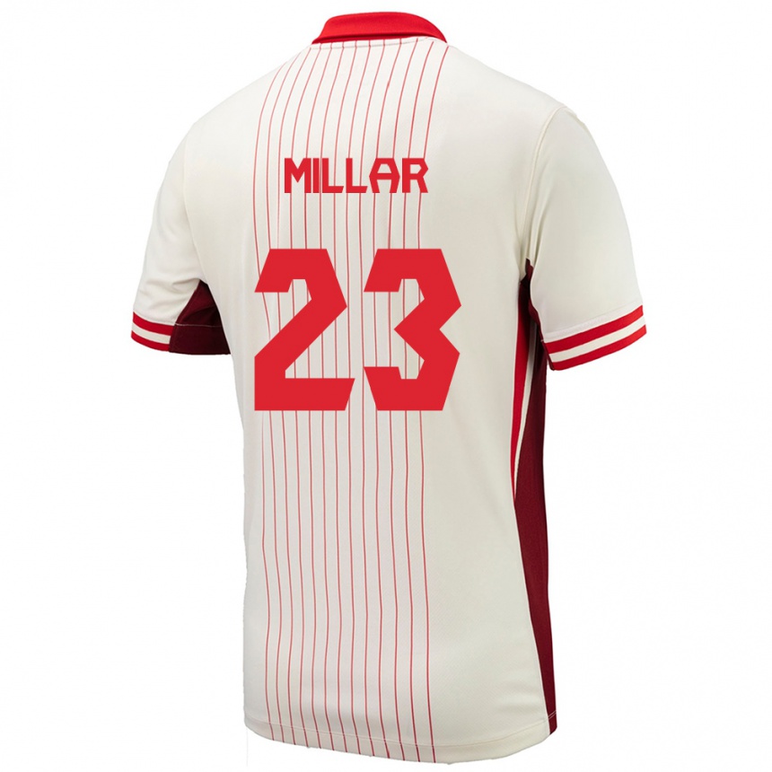 Niño Fútbol Camiseta Canadá Liam Millar #23 Blanco 2ª Equipación 24-26 México