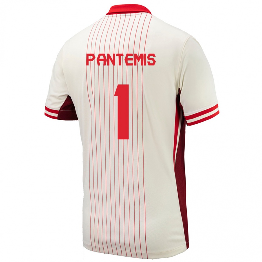 Niño Fútbol Camiseta Canadá James Pantemis #1 Blanco 2ª Equipación 24-26 México