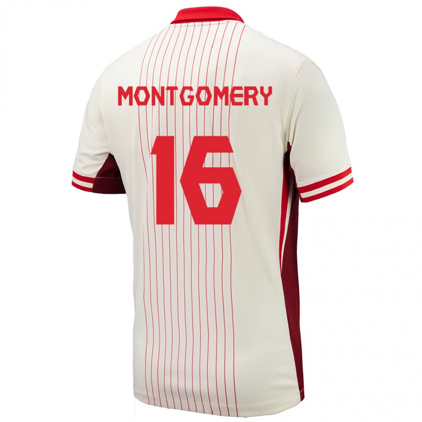 Niño Fútbol Camiseta Canadá Callum Montgomery #16 Blanco 2ª Equipación 24-26 México