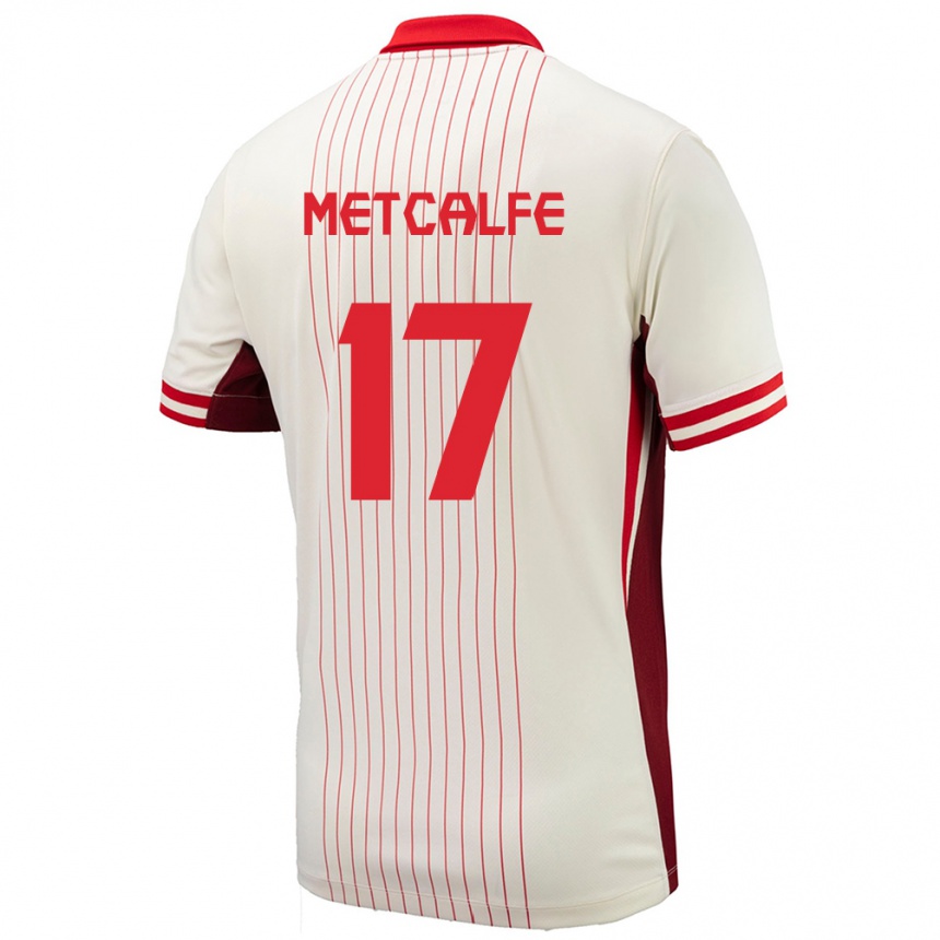 Niño Fútbol Camiseta Canadá Patrick Metcalfe #17 Blanco 2ª Equipación 24-26 México