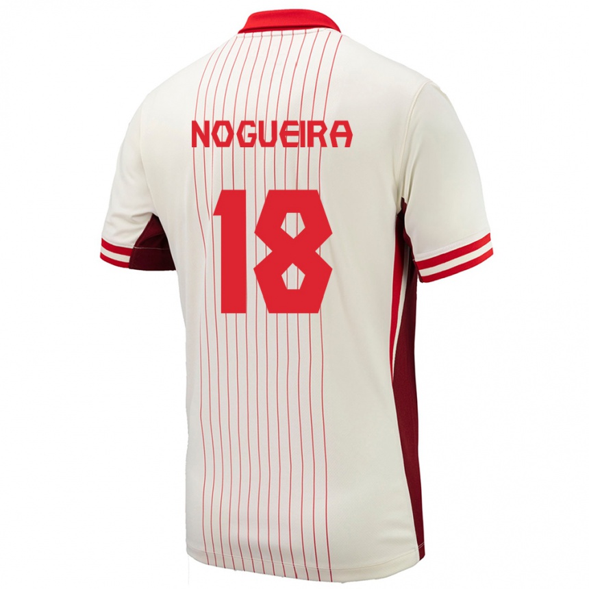 Niño Fútbol Camiseta Canadá Matthew Nogueira #18 Blanco 2ª Equipación 24-26 México