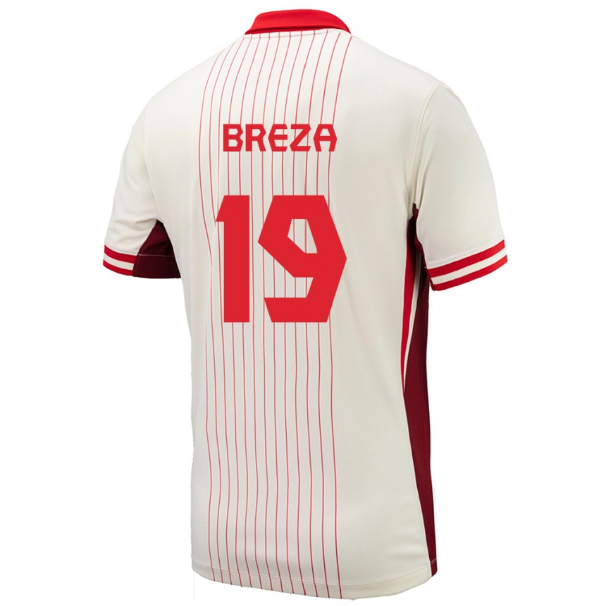 Niño Fútbol Camiseta Canadá Sebastian Breza #19 Blanco 2ª Equipación 24-26 México