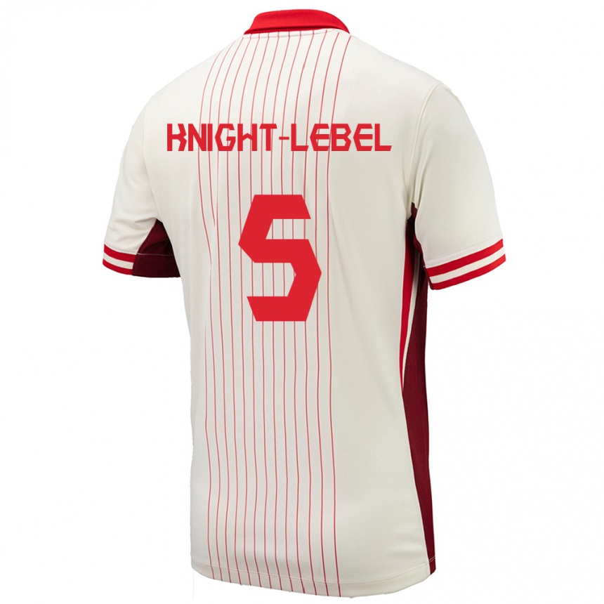 Niño Fútbol Camiseta Canadá Jamie Knight Lebel #5 Blanco 2ª Equipación 24-26 México