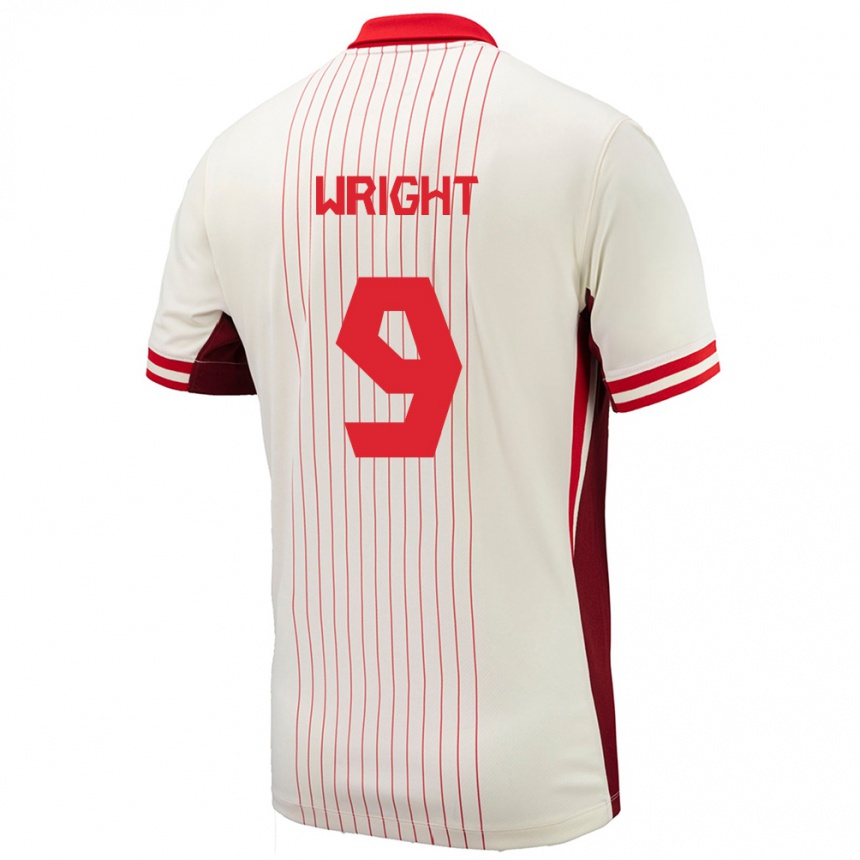 Niño Fútbol Camiseta Canadá Lowell Wright #9 Blanco 2ª Equipación 24-26 México