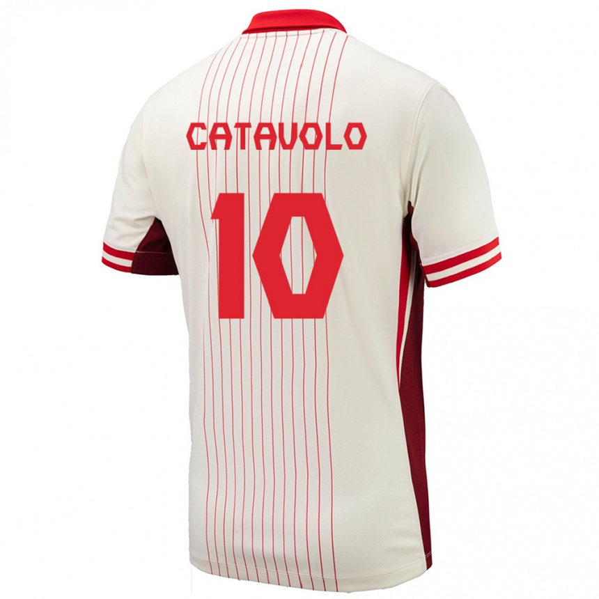 Niño Fútbol Camiseta Canadá Matthew Catavolo #10 Blanco 2ª Equipación 24-26 México