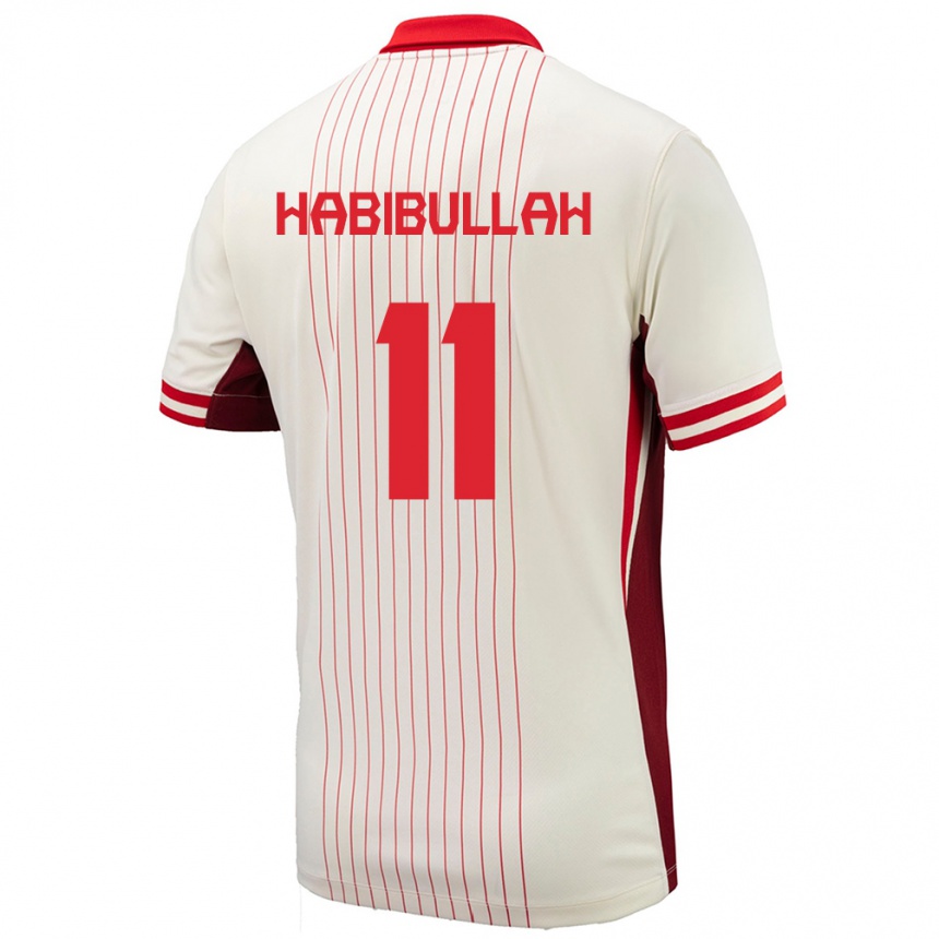 Niño Fútbol Camiseta Canadá Kamron Habibullah #11 Blanco 2ª Equipación 24-26 México