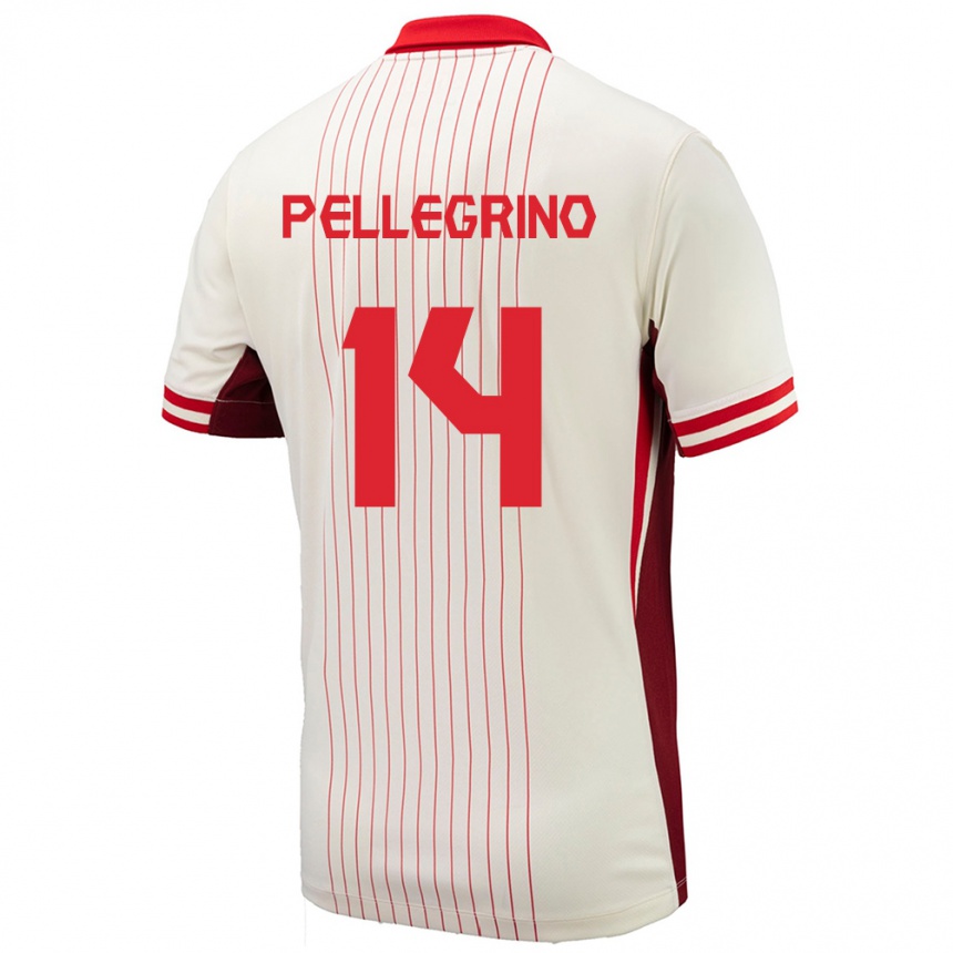 Niño Fútbol Camiseta Canadá Gabriel Pellegrino #14 Blanco 2ª Equipación 24-26 México