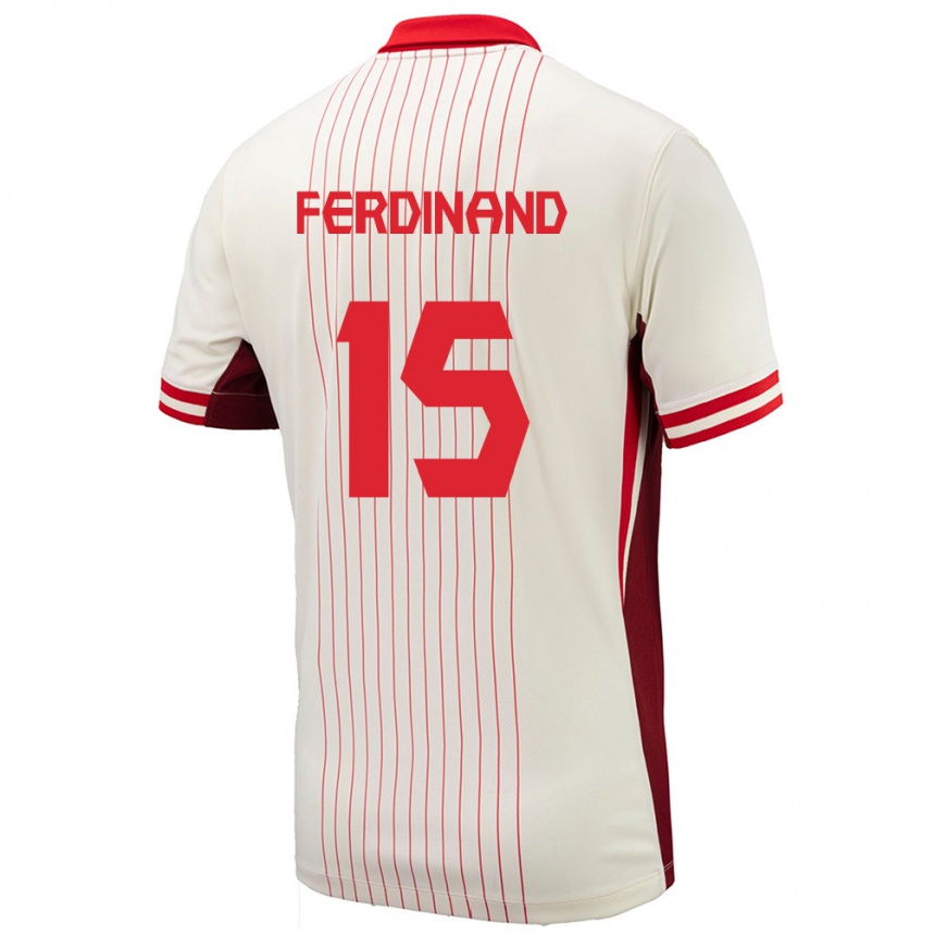 Niño Fútbol Camiseta Canadá Keesean Ferdinand #15 Blanco 2ª Equipación 24-26 México