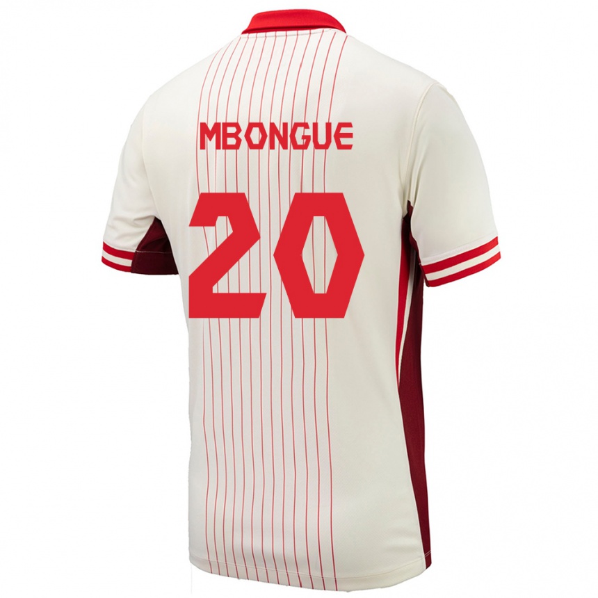 Niño Fútbol Camiseta Canadá Hugo Mbongue #20 Blanco 2ª Equipación 24-26 México