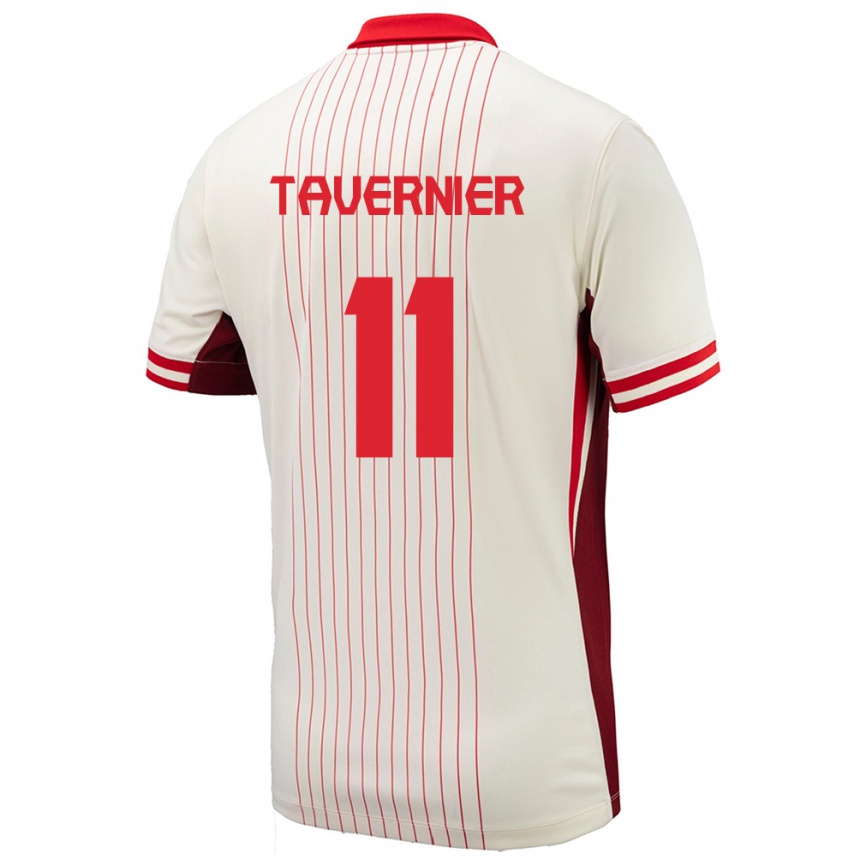 Niño Fútbol Camiseta Canadá Kevaughn Tavernier #11 Blanco 2ª Equipación 24-26 México