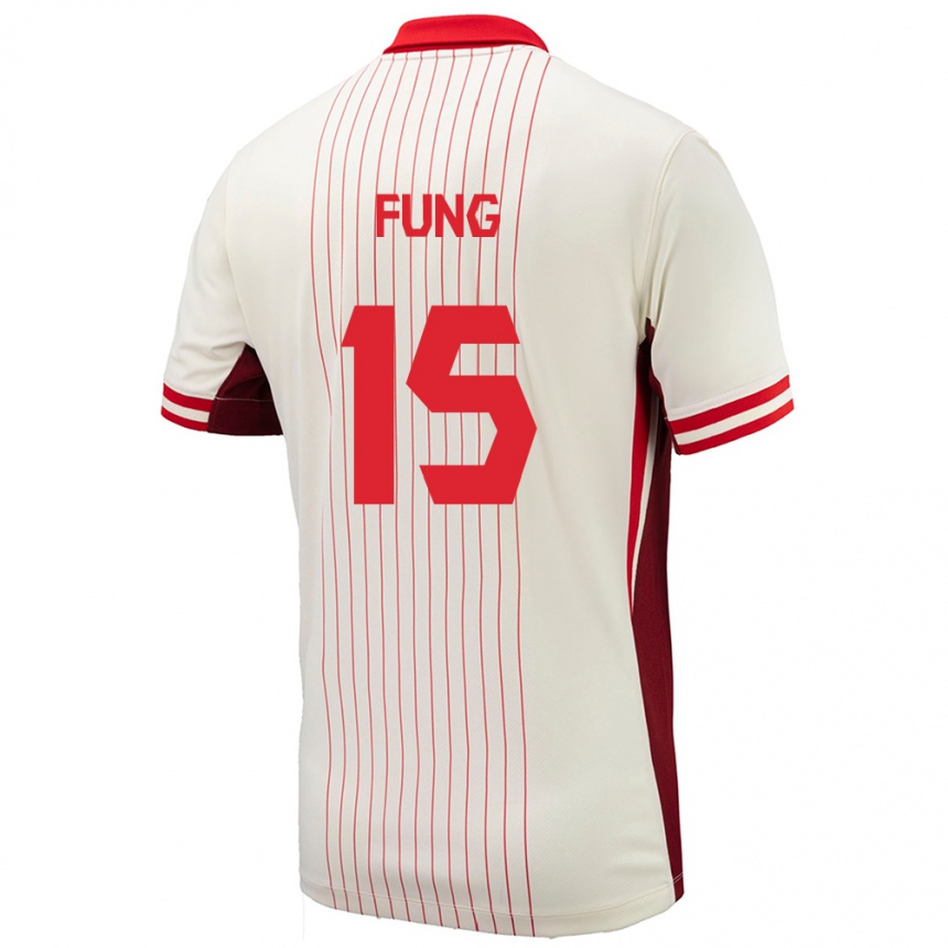 Niño Fútbol Camiseta Canadá Victor Fung #15 Blanco 2ª Equipación 24-26 México