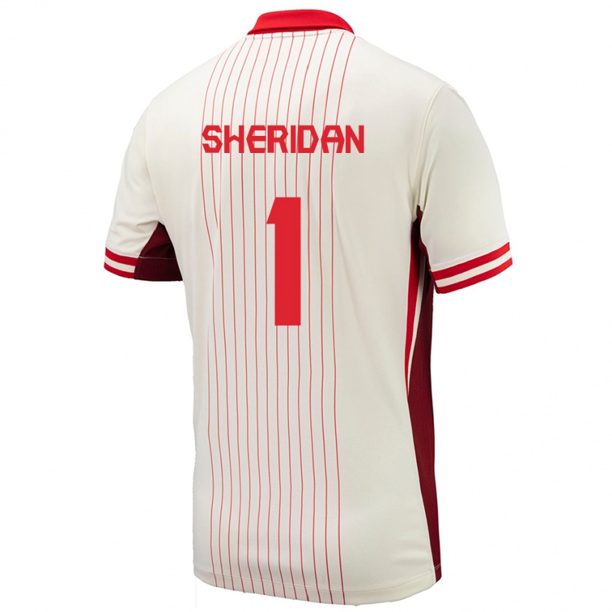 Niño Fútbol Camiseta Canadá Kailen Sheridan #1 Blanco 2ª Equipación 24-26 México