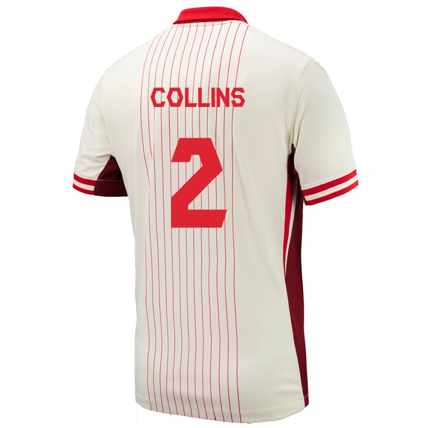 Niño Fútbol Camiseta Canadá Sydney Collins #2 Blanco 2ª Equipación 24-26 México