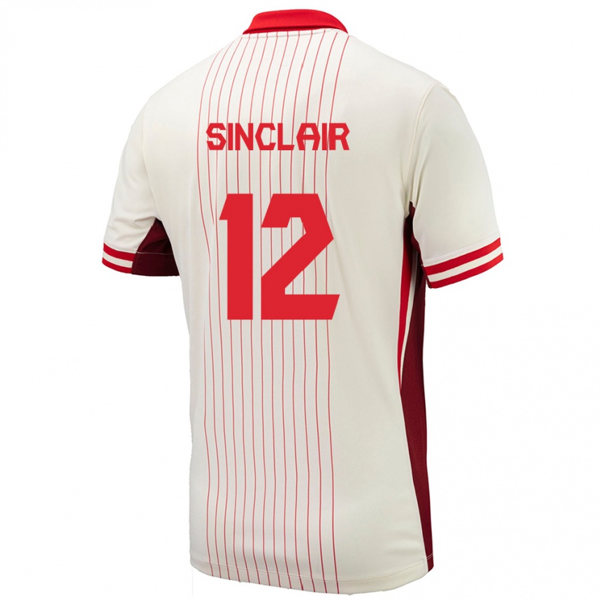 Niño Fútbol Camiseta Canadá Christine Sinclair #12 Blanco 2ª Equipación 24-26 México