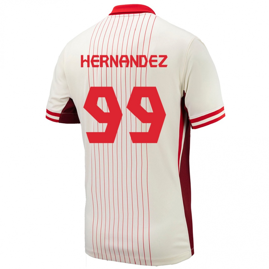 Niño Fútbol Camiseta Canadá Jeneva Hernandez Gray #99 Blanco 2ª Equipación 24-26 México