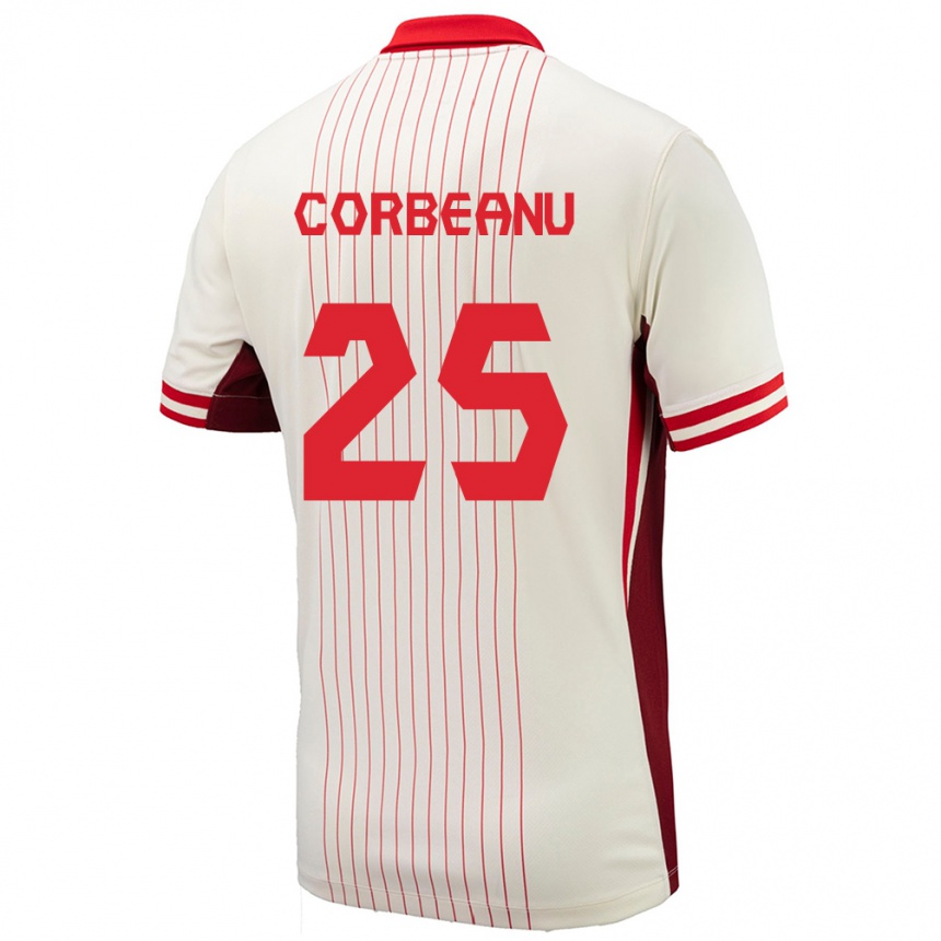 Niño Fútbol Camiseta Canadá Theo Corbeanu #25 Blanco 2ª Equipación 24-26 México