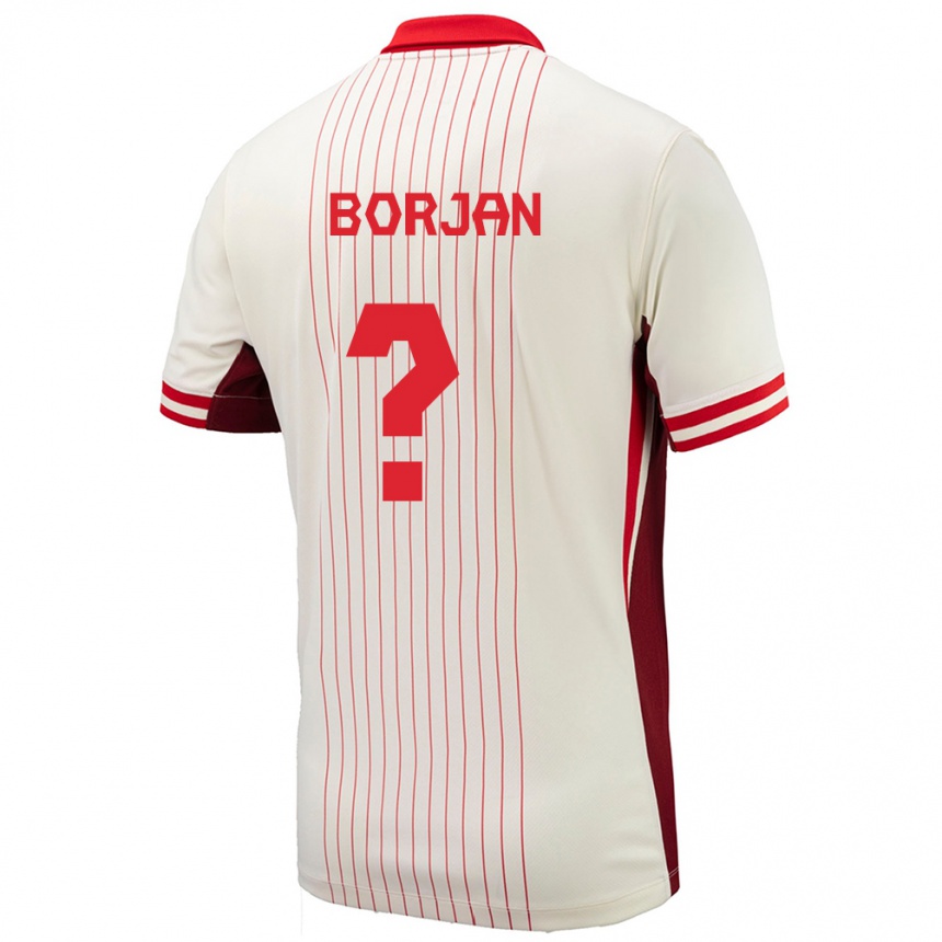 Niño Fútbol Camiseta Canadá Nikola Borjan #0 Blanco 2ª Equipación 24-26 México