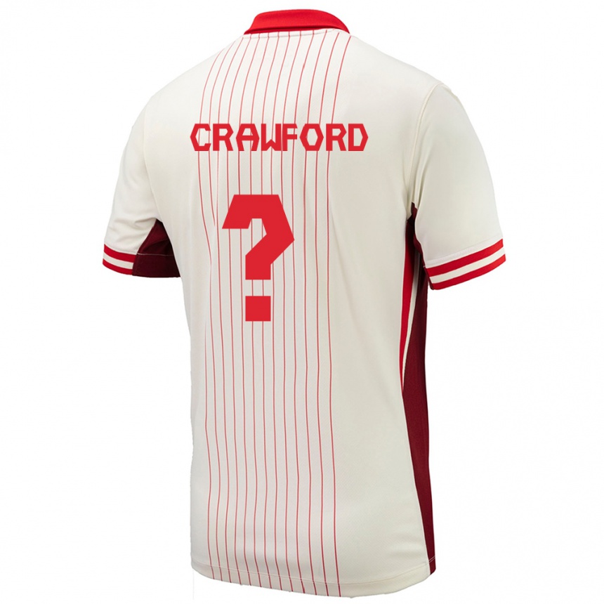 Niño Fútbol Camiseta Canadá Tyler Crawford #0 Blanco 2ª Equipación 24-26 México