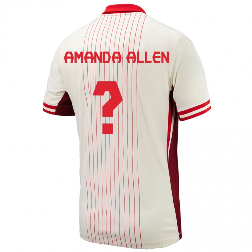 Niño Fútbol Camiseta Canadá Amanda Allen #0 Blanco 2ª Equipación 24-26 México