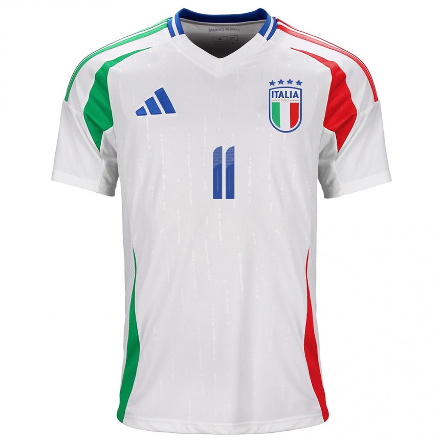 Niño Fútbol Camiseta Italia Lorenzo Anghelè #11 Blanco 2ª Equipación 24-26 México