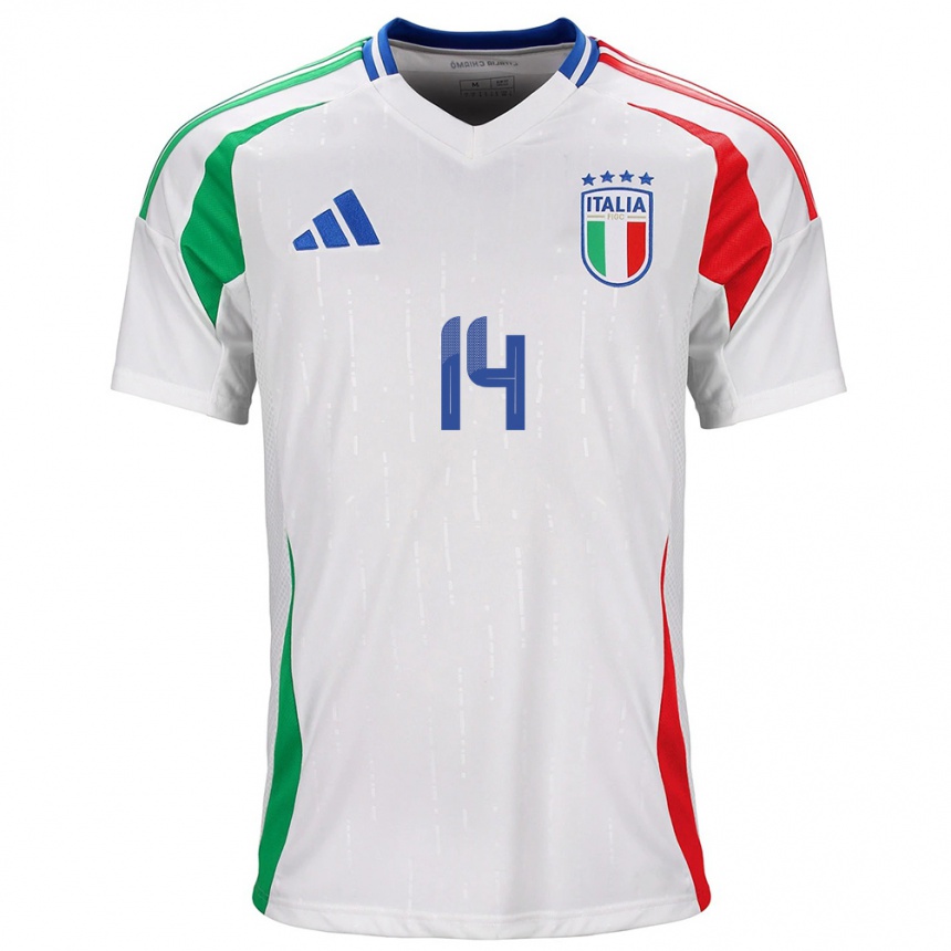 Niño Fútbol Camiseta Italia Federico Chiesa #14 Blanco 2ª Equipación 24-26 México