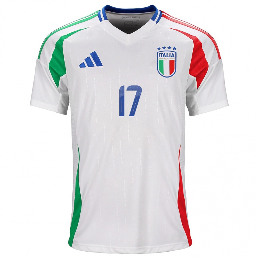 Niño Fútbol Camiseta Italia Aaron Ciammaglichella #17 Blanco 2ª Equipación 24-26 México