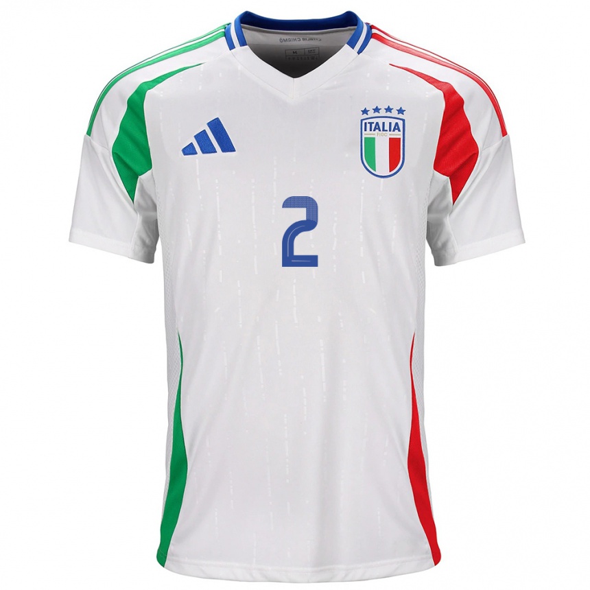 Niño Fútbol Camiseta Italia Giovanni Di Lorenzo #2 Blanco 2ª Equipación 24-26 México