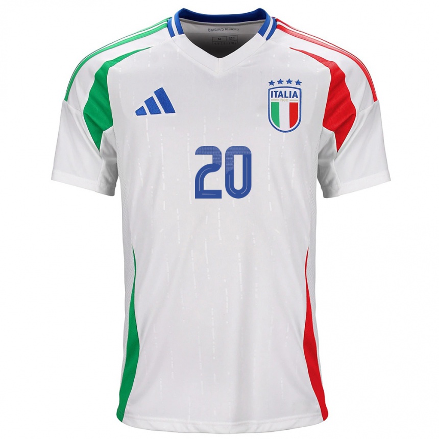 Niño Fútbol Camiseta Italia Nicolò Zaniolo #20 Blanco 2ª Equipación 24-26 México