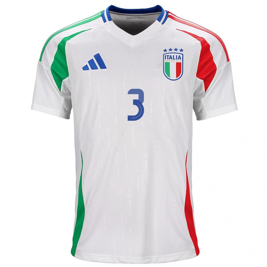 Niño Fútbol Camiseta Italia Davide Bartesaghi #3 Blanco 2ª Equipación 24-26 México