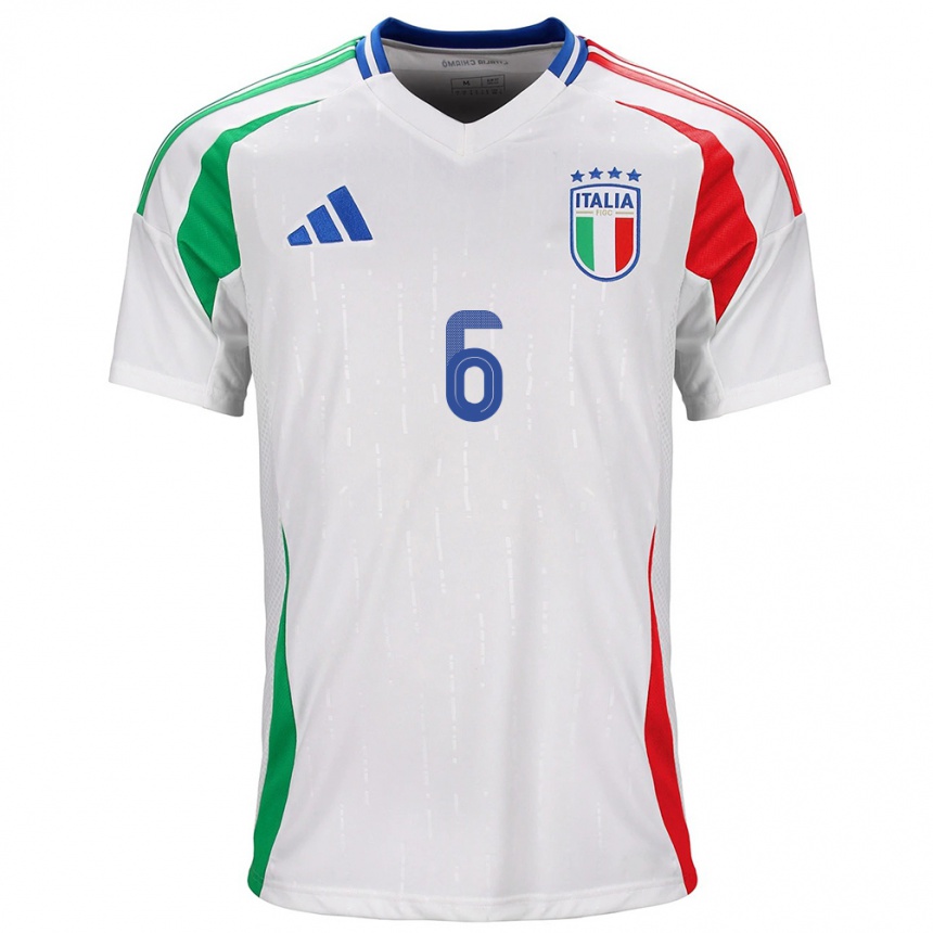 Niño Fútbol Camiseta Italia Federico Gatti #6 Blanco 2ª Equipación 24-26 México