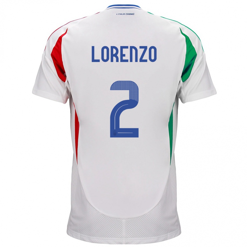 Niño Fútbol Camiseta Italia Giovanni Di Lorenzo #2 Blanco 2ª Equipación 24-26 México
