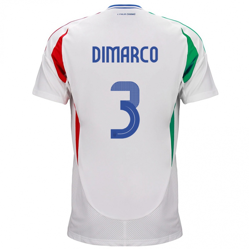 Niño Fútbol Camiseta Italia Federico Dimarco #3 Blanco 2ª Equipación 24-26 México